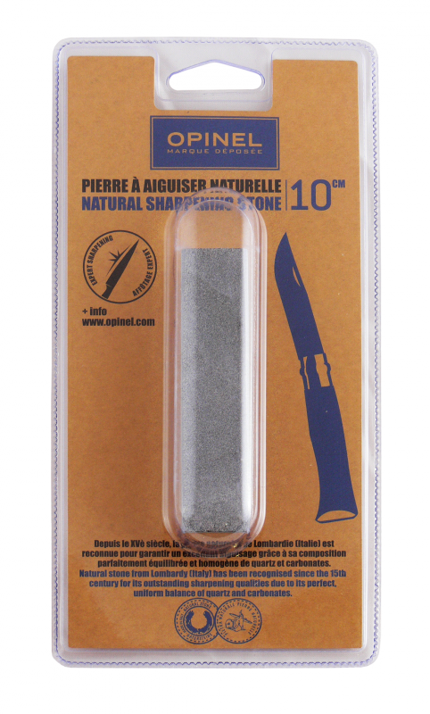 Камень Opinel для заточки ножей, длина 10см., камень - Natural Lombardy (Italy) (001837)