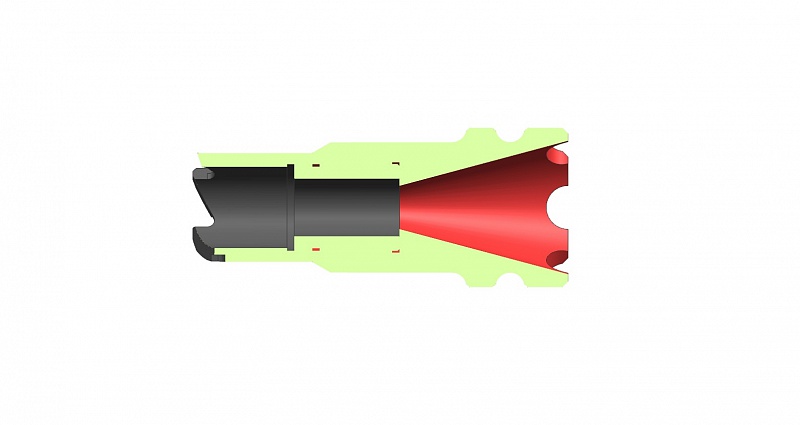 Пламегаситель-дожигатель РУСИЧ 14 на оружие тип АКМ,208/209, ВПО133/136, резьба М14х1 левая, сталь-дюралюминий, черн.