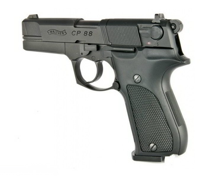 Пистолет Umarex пневм. Walther СР 88 (чёрный с чёрн. пласт. накладками) (416.00.00/416.00.40)