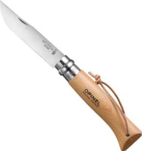 Нож Opinel серии Tradition №08, клинок 8,5см., углеродистая сталь, рукоять - бук, темляк (001321)