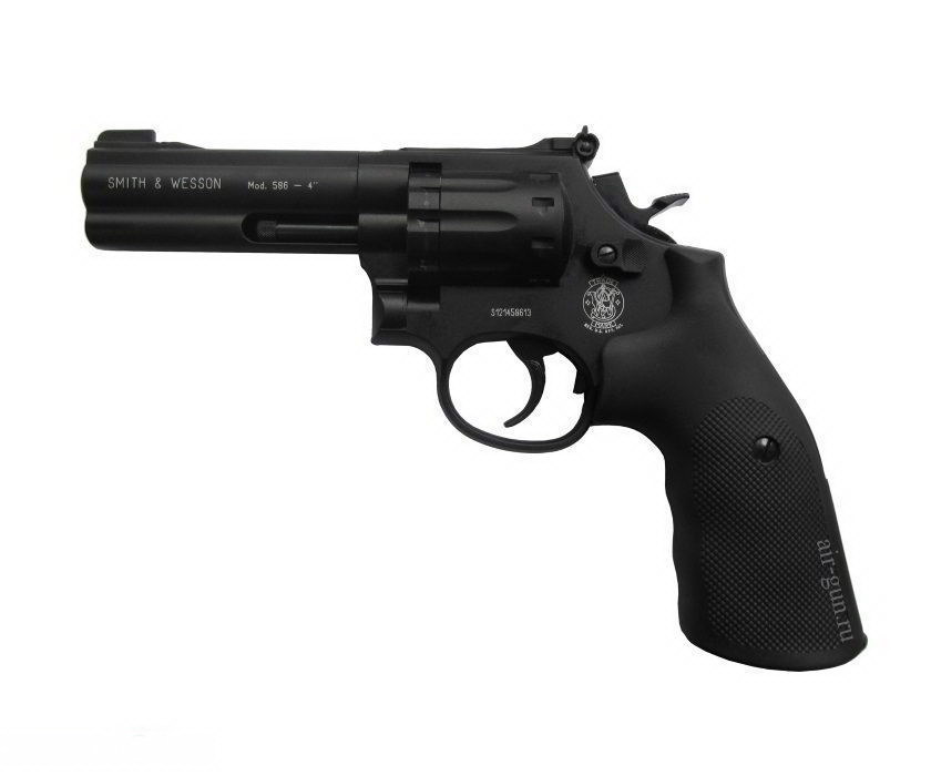 Пистолет пневм. Umarex S and W 586-4" (чёрный с чёрн. резин. накладками) (448.00.04/448.00.13)