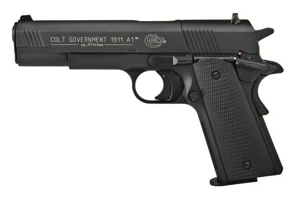 Пистолет Umarex пневм. Colt Government 1911 A1 (чёрн. с чёрн. пласт. накладками) (417.00.00/417.00.40)