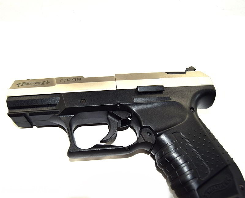 Пистолет Umarex пневм. Walther СР 99 (никель с чёрной рукояткой) (412.00.01/412.00.51)