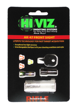 HiViz мушка для АК (сайга, тигр, вепрь), в комплекте 2 зелёных и 2 красных оптоволокна (AK2010)