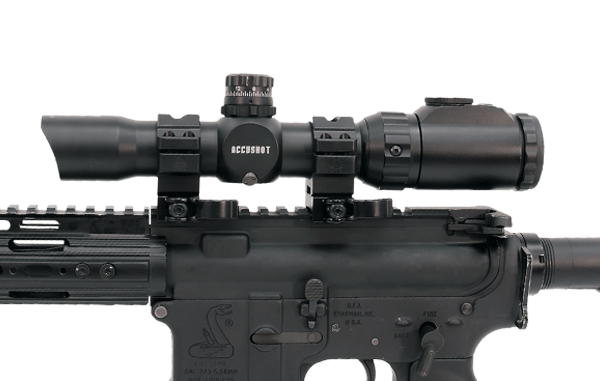 Прицел LEAPERS Accushot T8 Tactical  1-8X28, 30mm, подсв.36цв., сетка Mil-dot выгр.,кольца (SCP3-18IEMDQ)