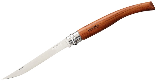 Нож Opinel серии Slim №12, филейный, клинок 12см., нержавеющая сталь, зеркальная полировка, рукоять-бубинга (000011)