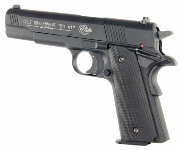 Пистолет Umarex пневм. Colt Government 1911 A1 (чёрн. с чёрн. пласт. накладками) (417.00.00/417.00.40)