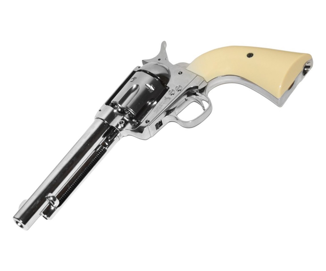Револьвер Umarex пневматический Colt SAA 45 BB nickel, кал. 4,5мм (5.8309)