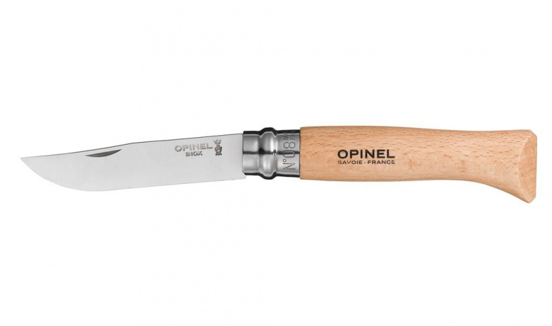 Нож Opinel серии Tradition №08, клинок 8,5см., нержавеющая сталь, рукоять - бук, чехол (001089)