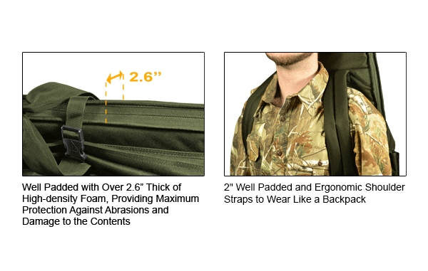 Чехол-рюкзак UTG тактический для оружия, 107х6,6х33см., цвет - Green, 3 внешн.съемн.кармана,вес 2,7кг (5 шт./уп.) DISC