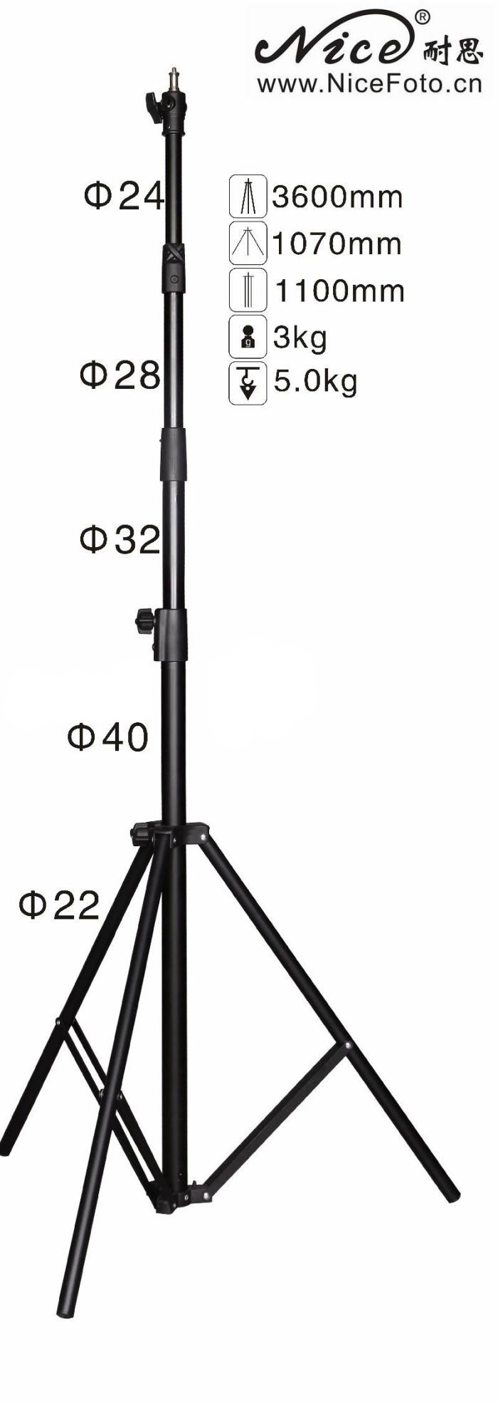 Стойка студийная NiceFoto LS-360AT (высота 3,6м) с пневмозащитой