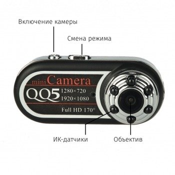 Мини камера Q5 Professional (широкоугольная)